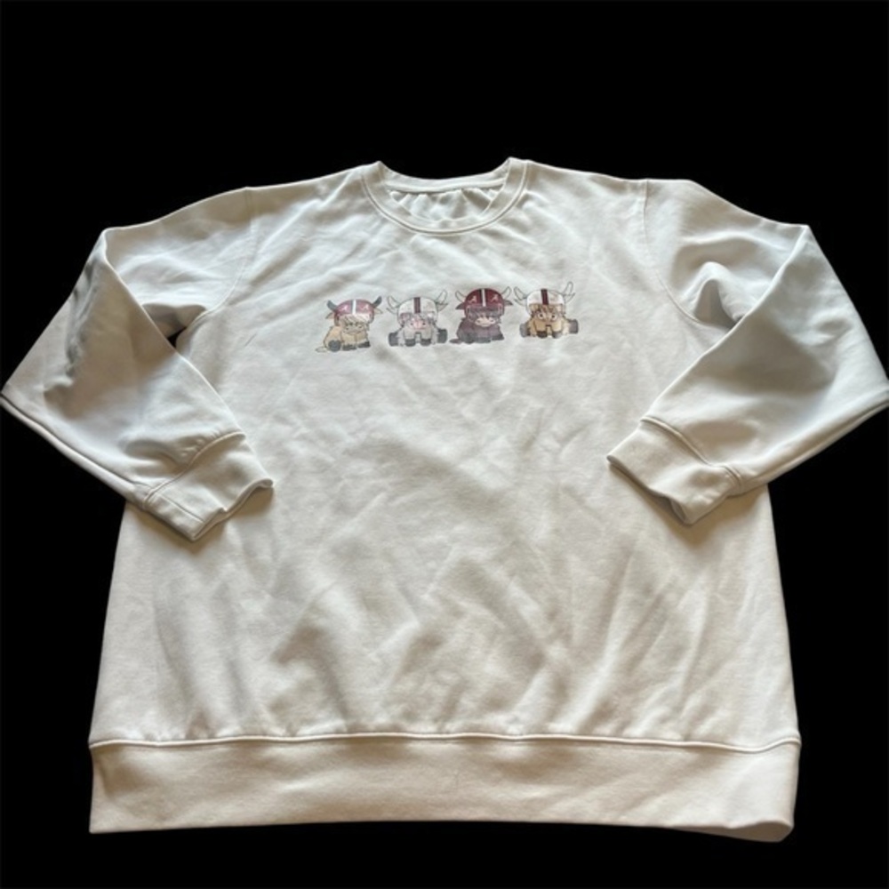 NWOT Alabama red tide roll tide fuzzy cow white crew neck sweatshirt